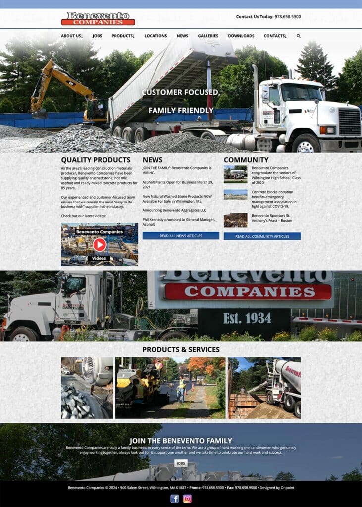 benevento companies old website